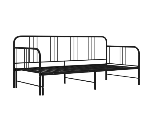 Estructura sofá cama extraíble sin colchón metal negro 90x200cm