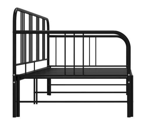 Estructura sofá cama extraíble sin colchón metal negro 90x200cm