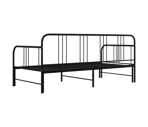 Estructura sofá cama extraíble sin colchón metal negro 90x200cm