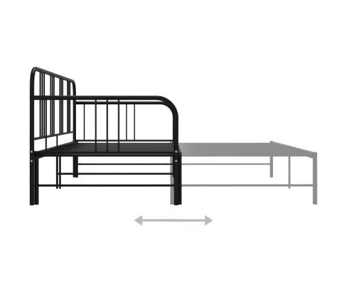 Estructura sofá cama extraíble sin colchón metal negro 90x200cm