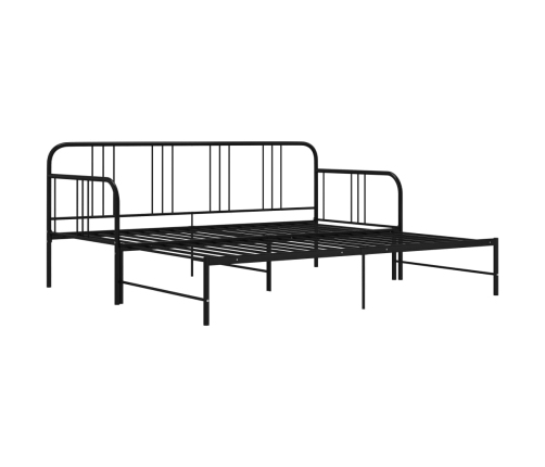 Estructura sofá cama extraíble sin colchón metal negro 90x200cm