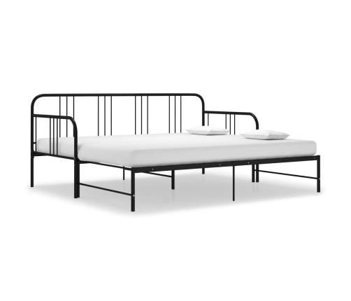 Estructura sofá cama extraíble sin colchón metal negro 90x200cm