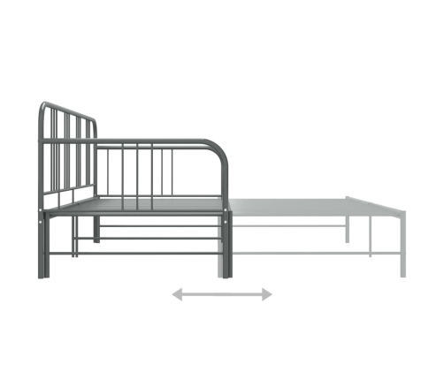 Estructura sofá cama extraíble sin colchón metal gris 90x200 cm