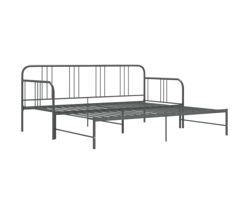 Estructura sofá cama extraíble sin colchón metal gris 90x200 cm