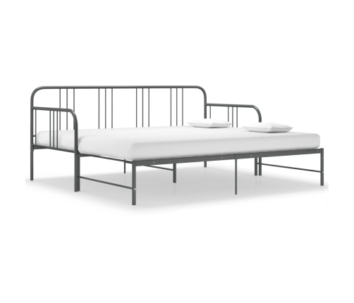 Estructura sofá cama extraíble sin colchón metal gris 90x200 cm