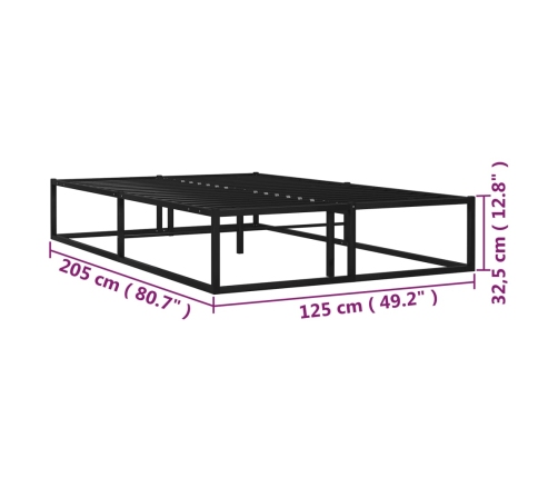 Estructura de cama sin colchón metal negro 120x200 cm