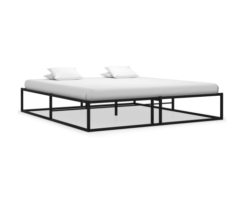 vidaXL Estructura de cama de metal negra 140x200 cm