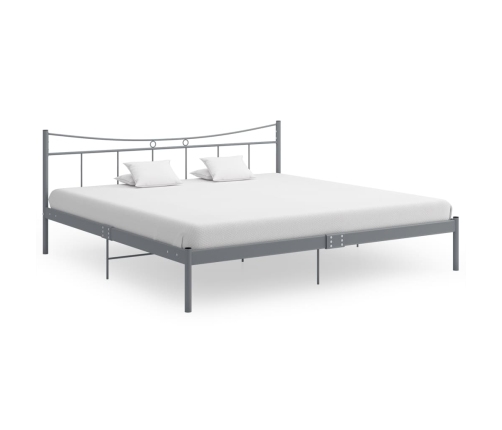 Estructura de cama sin colchón metal gris 200x200 cm