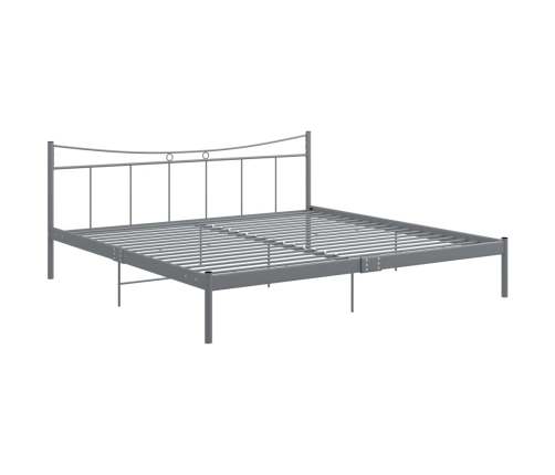 Estructura de cama sin colchón metal gris 200x200 cm