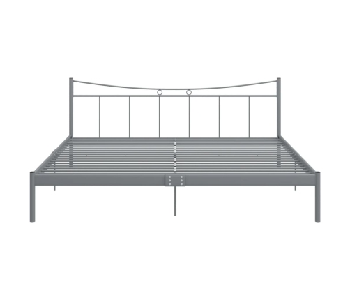 Estructura de cama sin colchón metal gris 200x200 cm