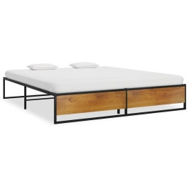 Estructura de cama sin colchón metal negro 200x200 cm