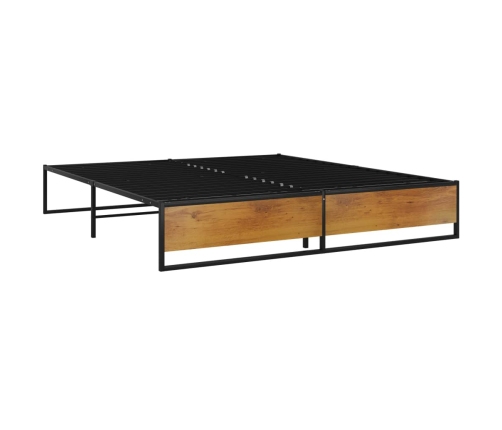 Estructura de cama sin colchón metal negro 200x200 cm
