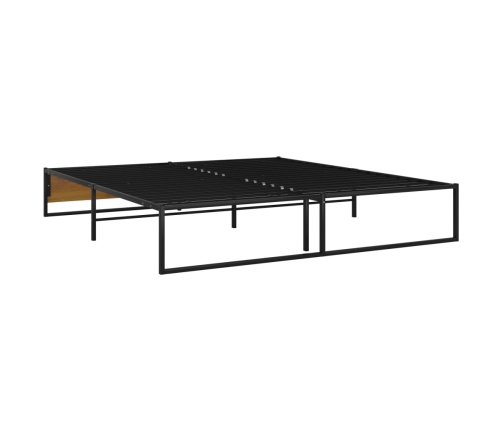 Estructura de cama sin colchón metal negro 200x200 cm