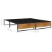 Estructura de cama sin colchón metal negro 200x200 cm