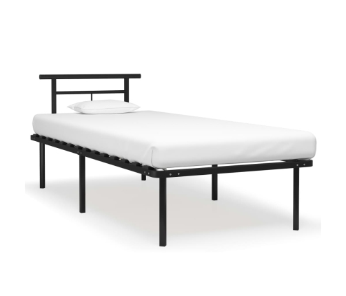 Estructura de cama sin colchón metal negro 90x200 cm