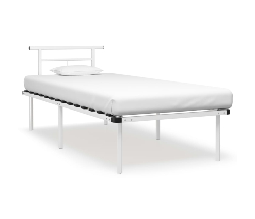 Estructura de cama sin colchón metal blanco 90x200 cm