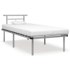 Estructura de cama sin colchón metal gris 90x200 cm