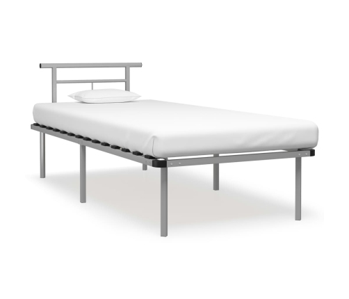 Estructura de cama sin colchón metal gris 90x200 cm