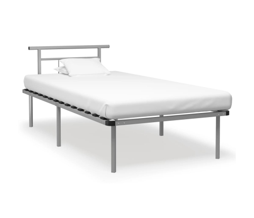 Estructura de cama sin colchón metal gris 100x200 cm