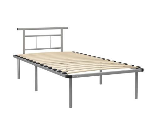 Estructura de cama sin colchón metal gris 100x200 cm