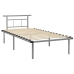 Estructura de cama sin colchón metal gris 100x200 cm