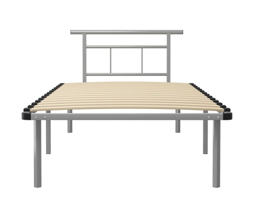 Estructura de cama sin colchón metal gris 100x200 cm