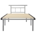 Estructura de cama sin colchón metal gris 100x200 cm