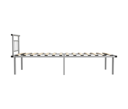 Estructura de cama sin colchón metal gris 100x200 cm