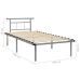 Estructura de cama sin colchón metal gris 100x200 cm