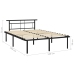 vidaXL Estructura de cama de metal negra 160x200 cm