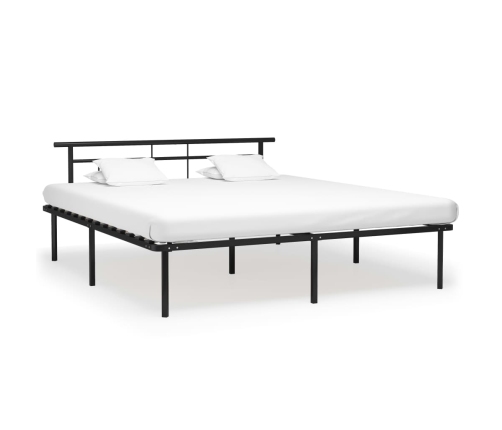 Estructura de cama sin colchón metal negro 200x200 cm