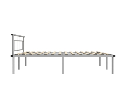 Estructura de cama sin colchón metal gris 200x200 cm