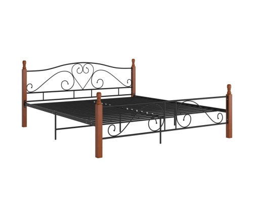 Estructura de cama sin colchón metal negro 180x200 cm