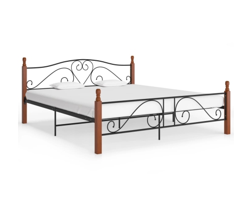 Estructura de cama sin colchón metal negro 200x200 cm