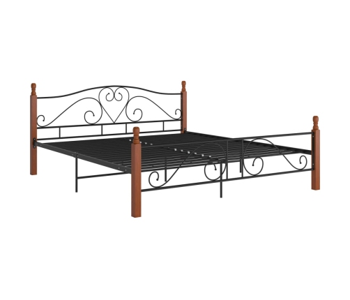 Estructura de cama sin colchón metal negro 200x200 cm