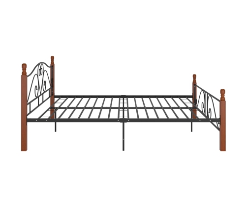 Estructura de cama sin colchón metal negro 200x200 cm