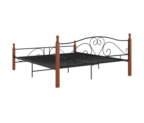 Estructura de cama sin colchón metal negro 200x200 cm