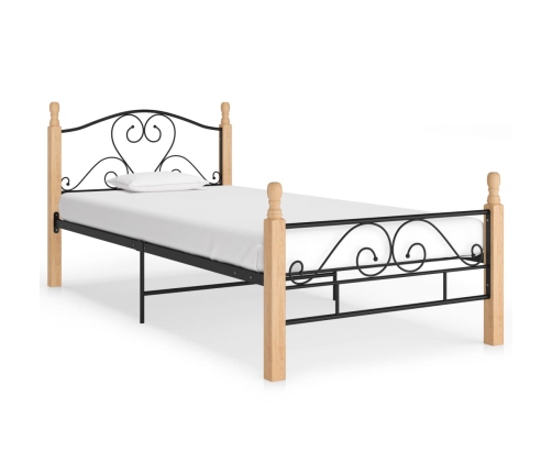 Estructura de cama sin colchón metal negro 100x200 cm