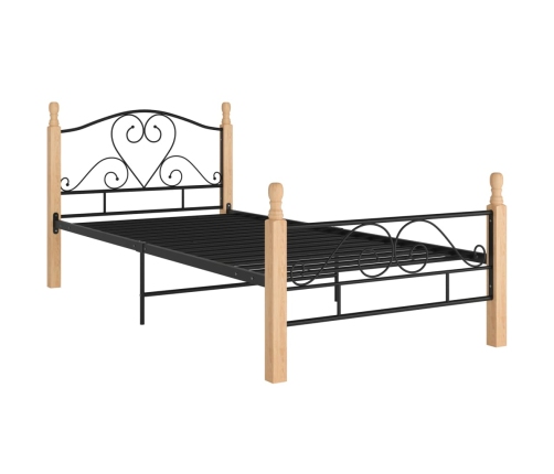 Estructura de cama sin colchón metal negro 100x200 cm