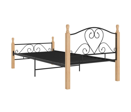 Estructura de cama sin colchón metal negro 100x200 cm