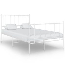 Estructura de cama sin colchón metal blanco 120x200 cm