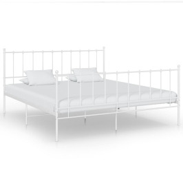 Estructura de cama sin colchón metal blanco 140x200 cm