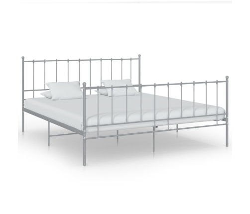 Estructura de cama sin colchón metal gris 140x200 cm