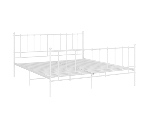 Estructura de cama sin colchón metal blanco 160x200 cm