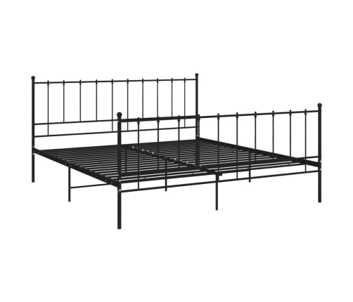 Estructura de cama sin colchón metal negro 200x200 cm