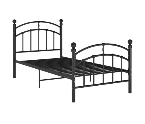 Estructura de cama sin colchón metal negro 90x200 cm