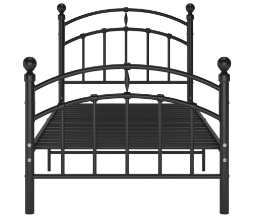 Estructura de cama sin colchón metal negro 90x200 cm