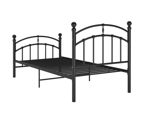 Estructura de cama sin colchón metal negro 90x200 cm