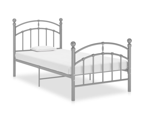 Estructura de cama sin colchón metal gris 90x200 cm