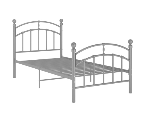 Estructura de cama sin colchón metal gris 90x200 cm